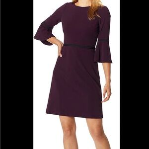 Tommy Hilfiger Elegant Burgundy Bell Sleeve Dress